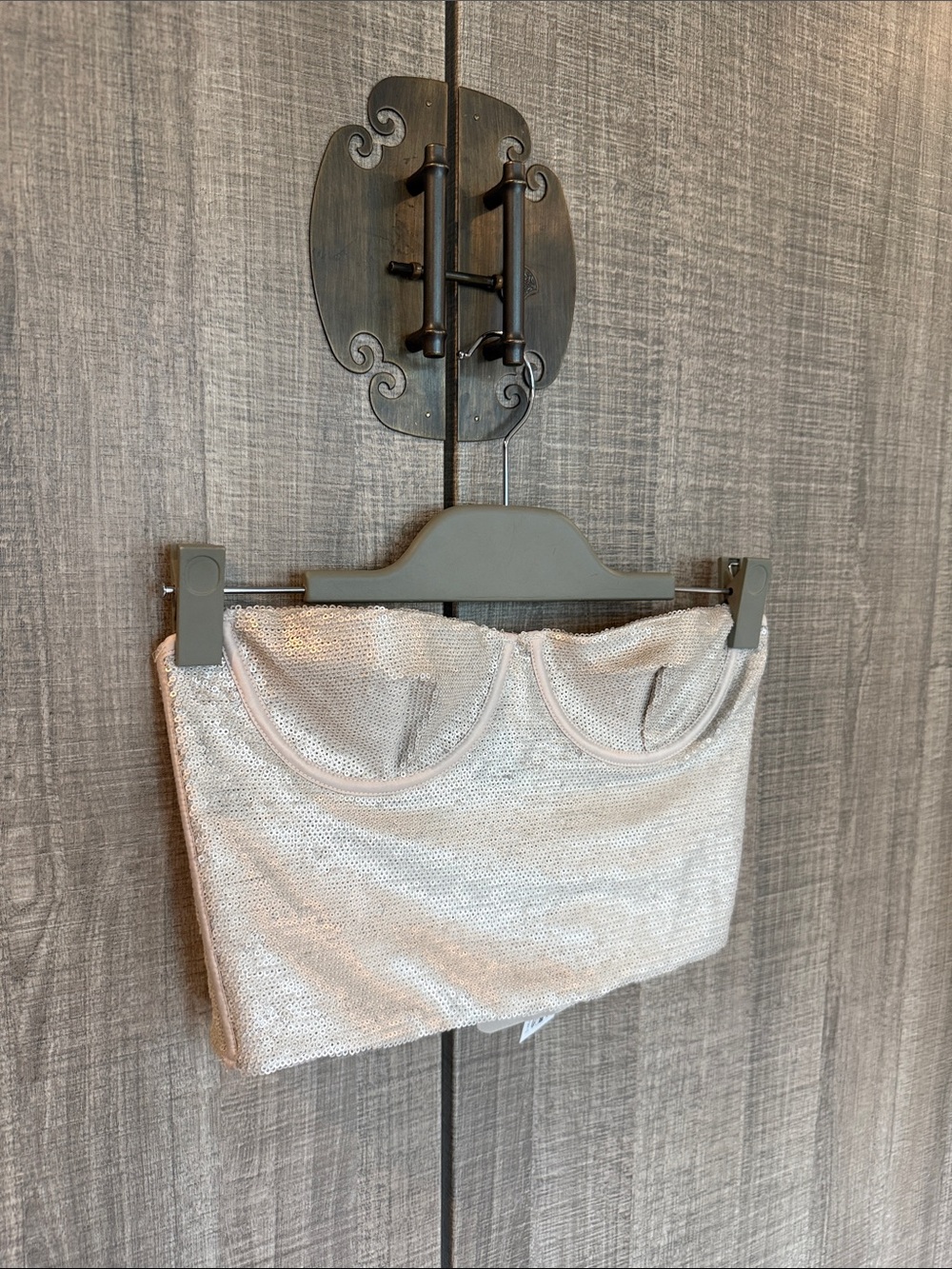 Zara‎ Strapless Sequins Bustier Crop Top
